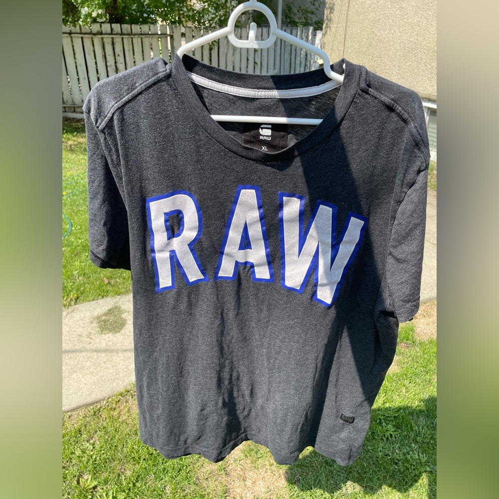 ⚡️G-Star Raw US XL Tee Shirt Grey Blue Awesome Shape⚡️